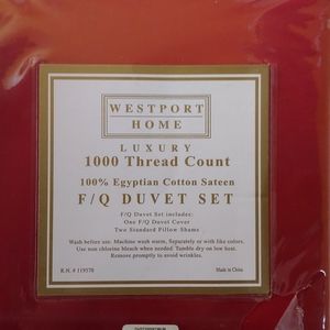 Westport Home Luxury Duvet Set NWT-FULL/QUEEN